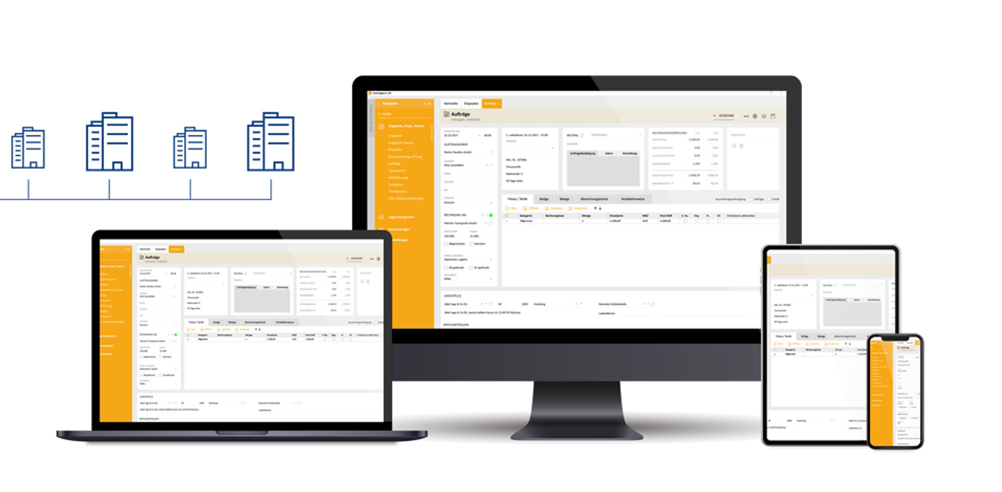 Grafik Cross-Company-Digitalisierung für Transportmangagement und Logistik